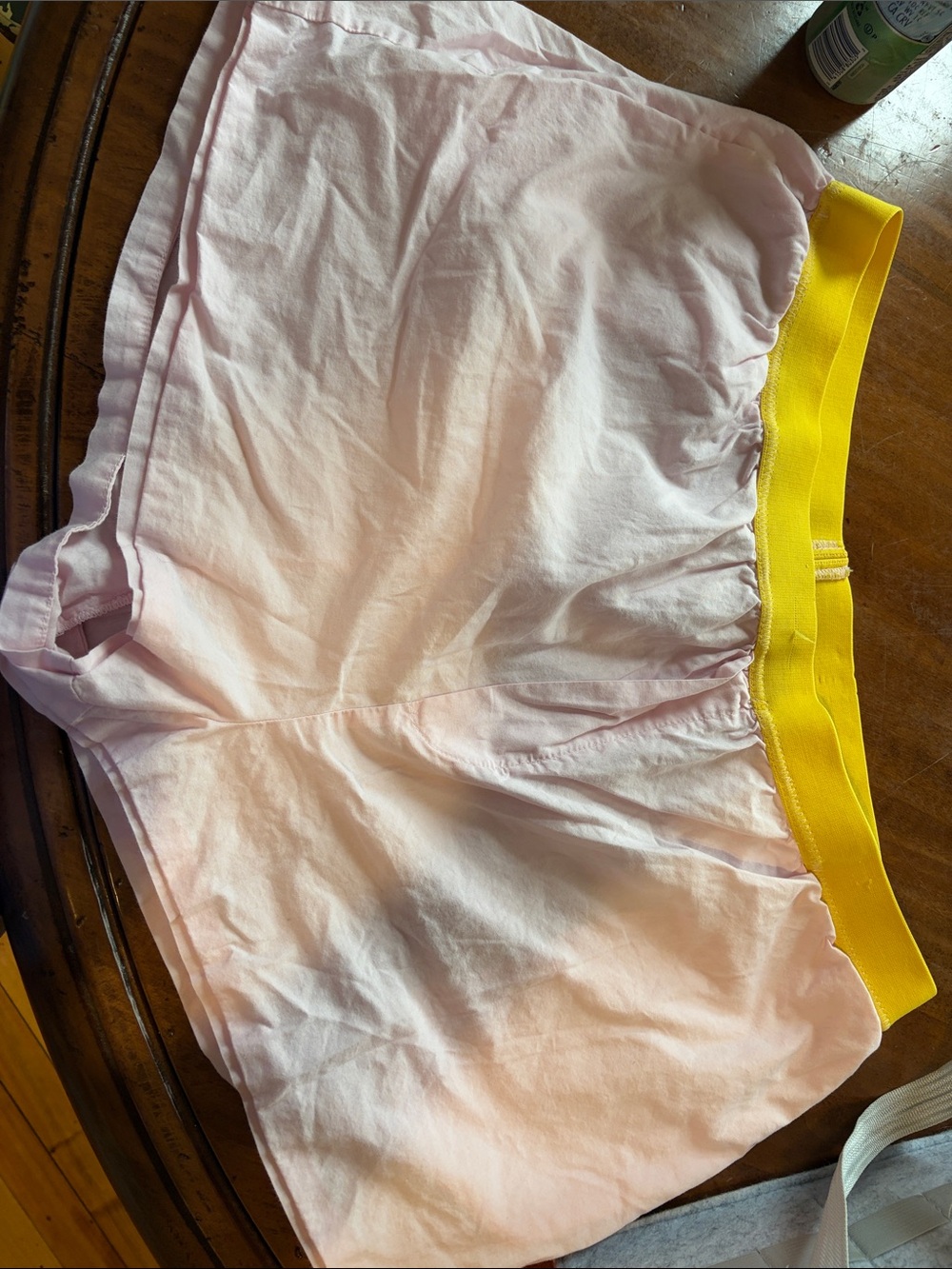 Anthropologie Light Pink Shorts with Yellow Waistband